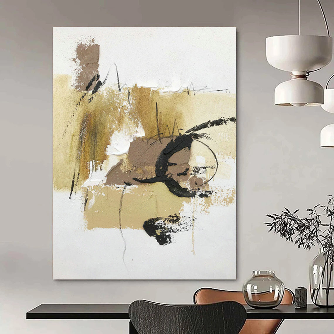 Oversized Hand - Painted Abstract Canvases for Bedroom Walk - in Showers & Dining Room Butler's Pantries DLZ0810