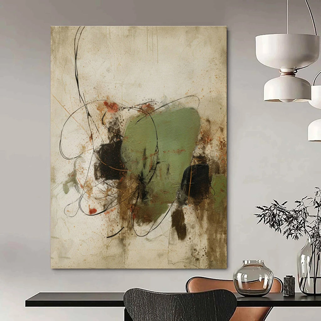 Abstract Hand - Painted Art for Entryway Grand Staircase Baluster Caps & Office Boardroom Table Center Inlays DLZ0893