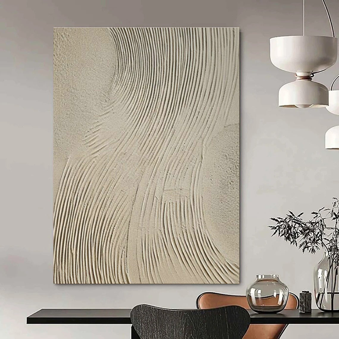 Oversized Custom Handmade Abstract Wall Decor for Cottage Office Meeting Nook Wall and Bedroom Reading Loft Wall DLZ1857