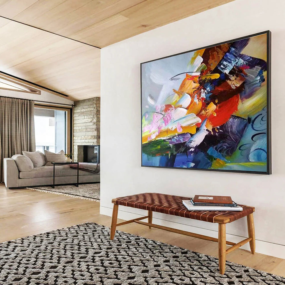 Dynamic Color Fusion Abstract Painting with Clashing and Blending Tones THY281