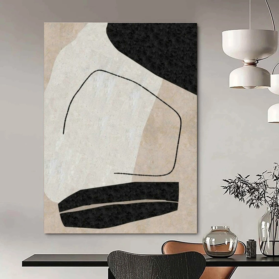 Oversized, Custom - Designed Hand Painted Abstract Artwork for Living Room & Dining Room DLZ2049
