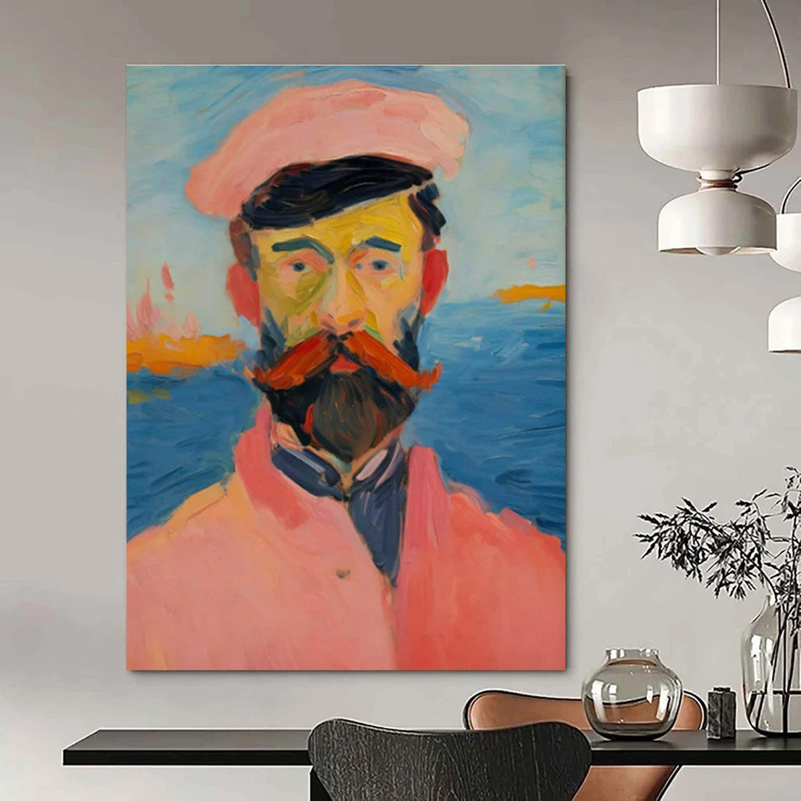 Large Custom Handmade Abstract Wall Art for Cottage Bedroom Scarf Hanger Wall & Living Room Magazine File Wall DLZ1762