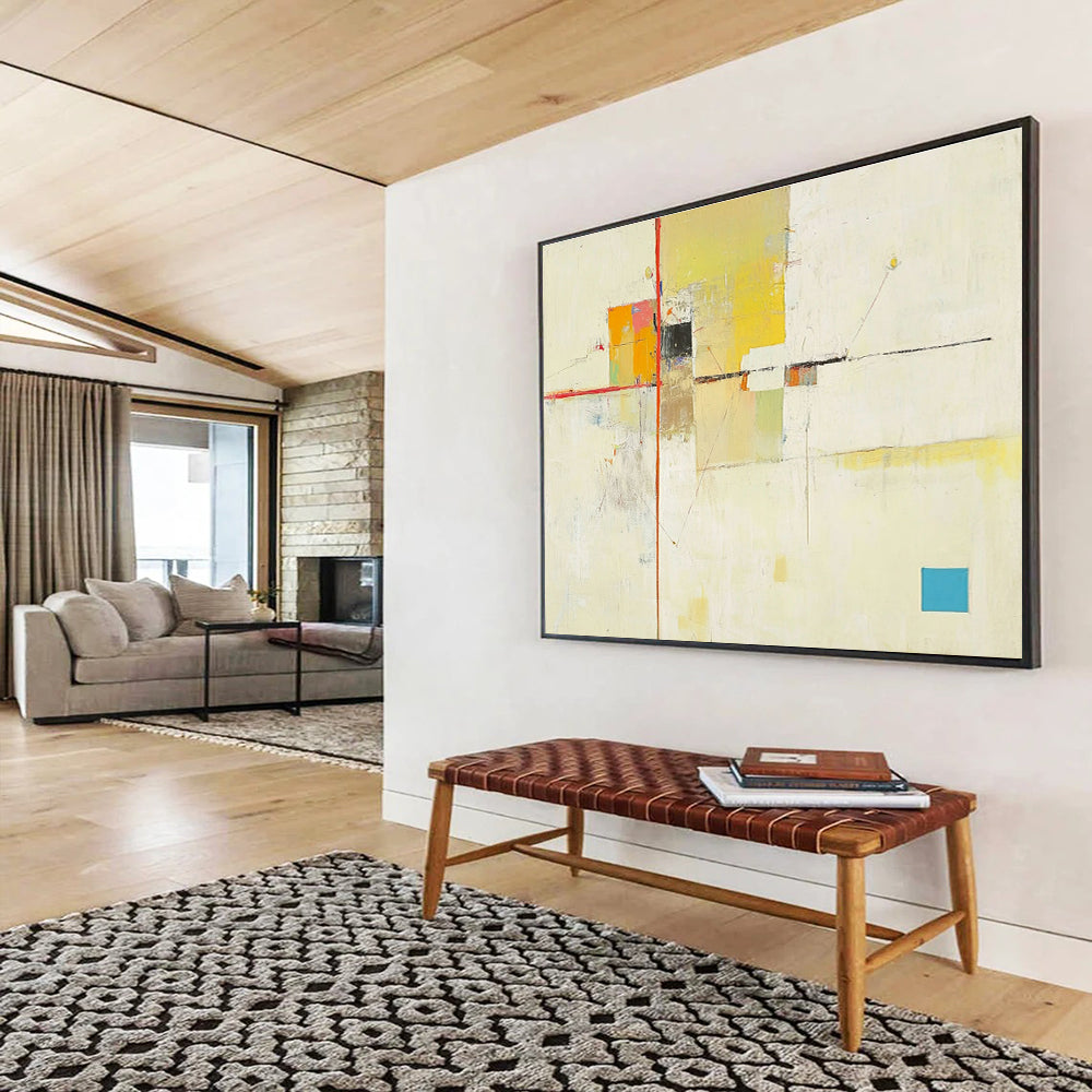 Minimalist Color Block Abstract Painting with Subtle Hues DYP490