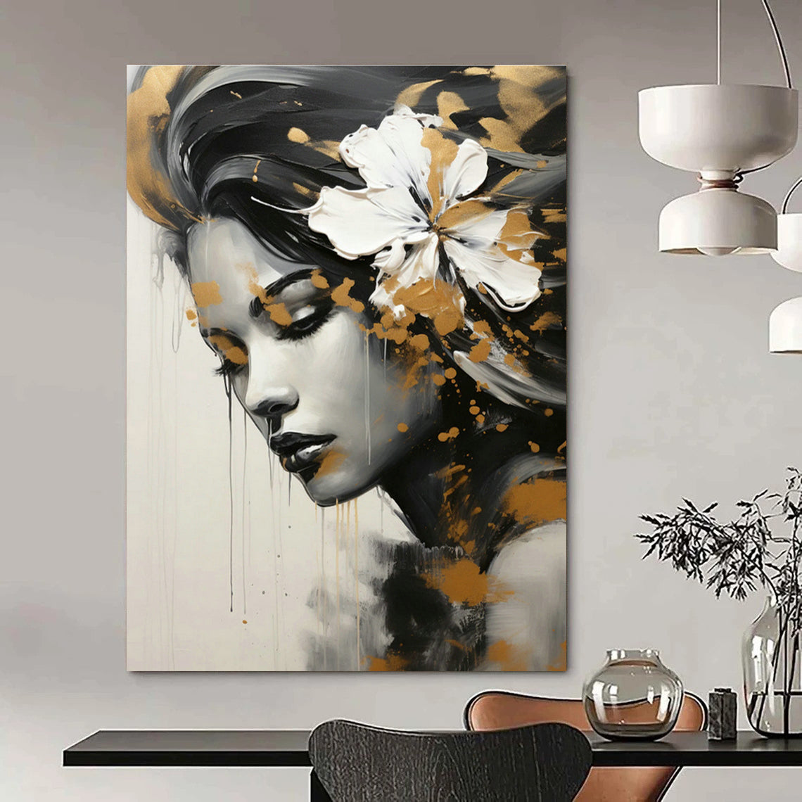 Large Custom Handmade Abstract Wall Art for Cottage Bedroom Scarf Hanger Shelf Wall & Living Room Magazine File Holder Wall DLZ1822
