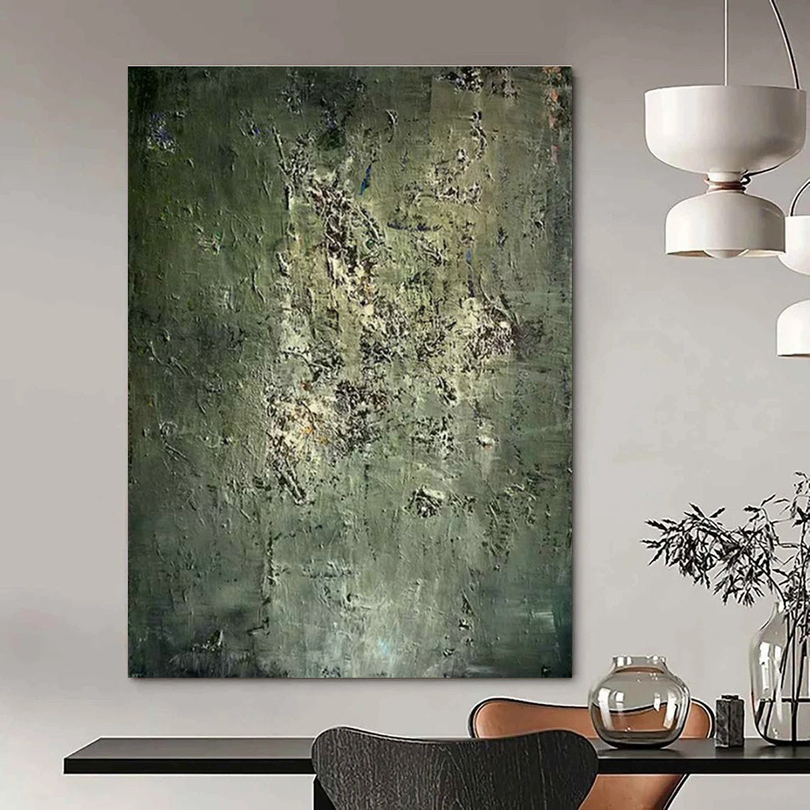 Large Hand-Painted Abstract Canvas for Office and Cottage Entryway DLZ1478