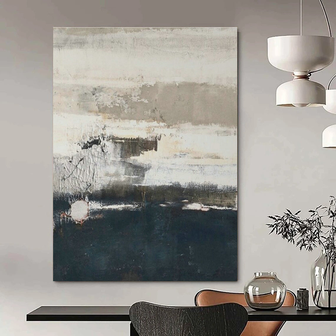 Large Customizable Hand-Painted Abstract Art for Hallway Coat Rack Wall and Living Room Entertainment Center Wall DLZ1881