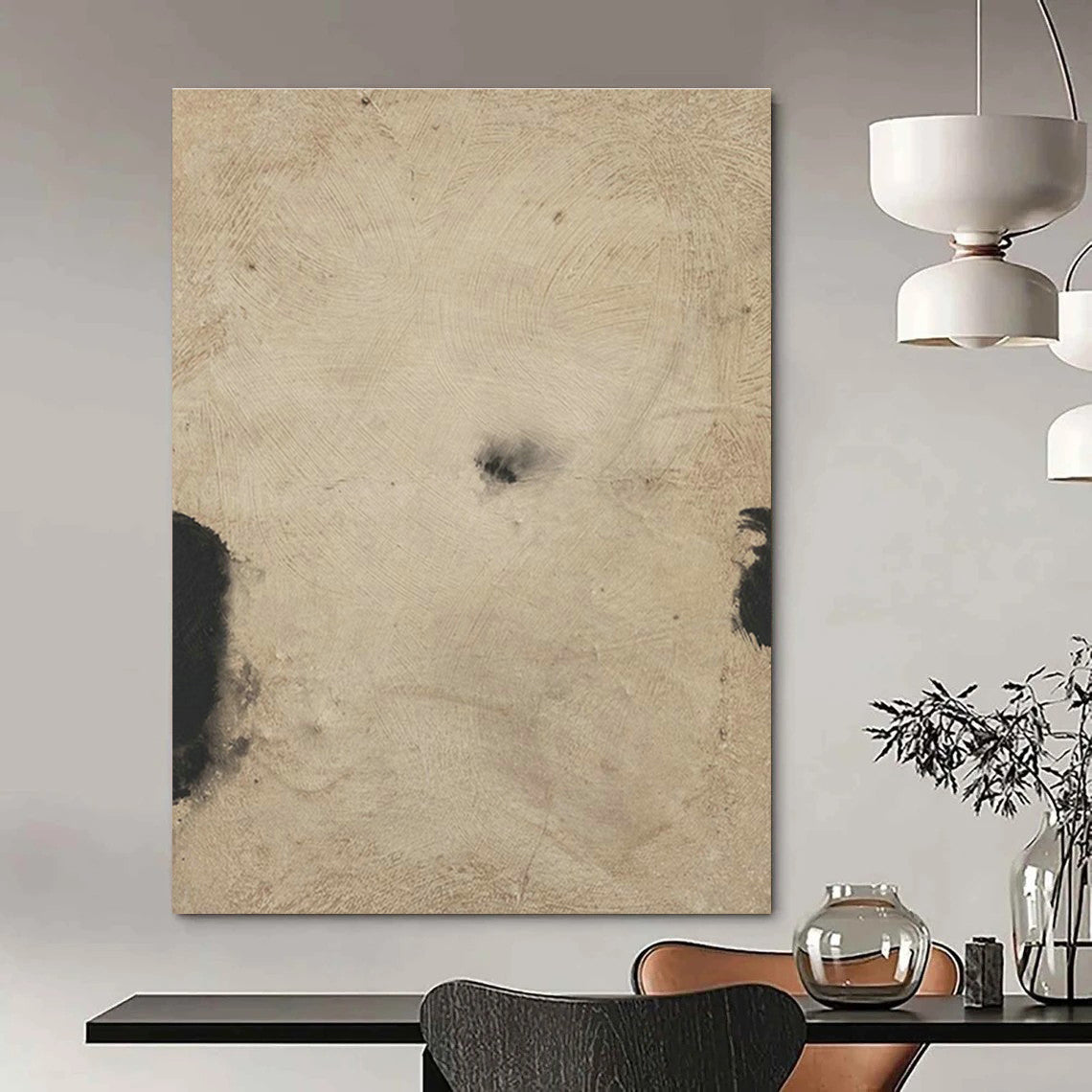 Handmade Extra-Large Abstract Wall Art Installation with Interactive Elements for Cottage Living Room & Office DLZ1428