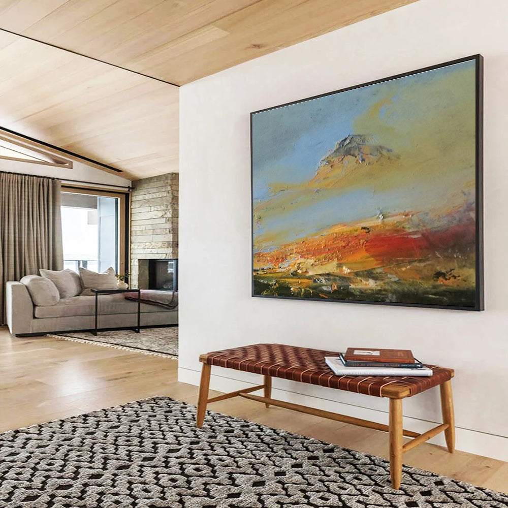 Colorful Mountain Sunset Abstract Painting THY041