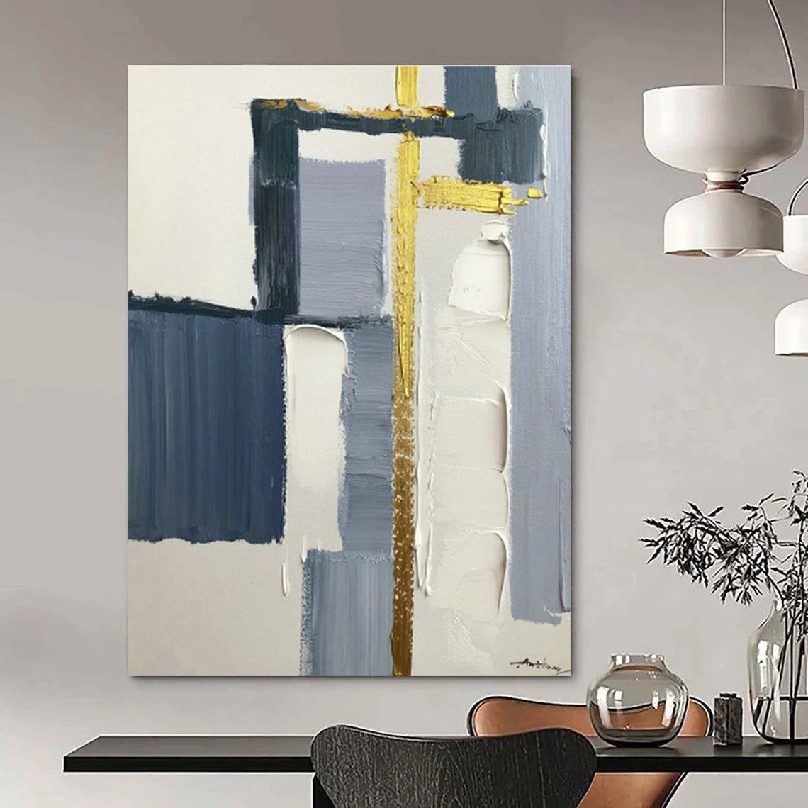 Oversized Hand - Painted Abstract Art for Living Room Open - Shelf Kitchenettes & Cottage Outdoor Showers DLZ0825