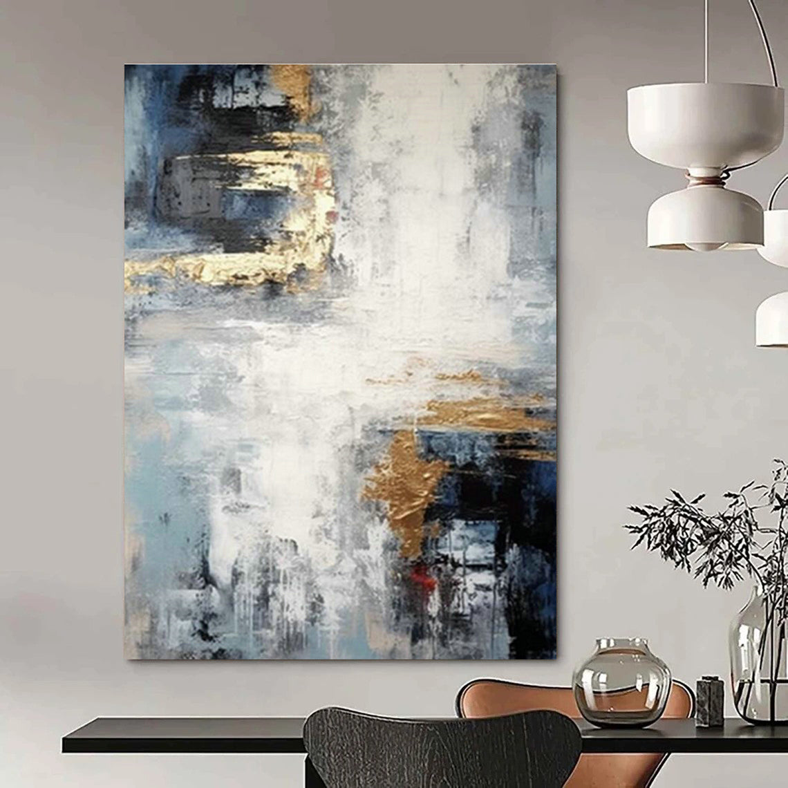 Customization of Large - sized Hand - Painted Abstract Paintings for Dining Room, Create a Pleasant Dining Atmosphere DLZ0366