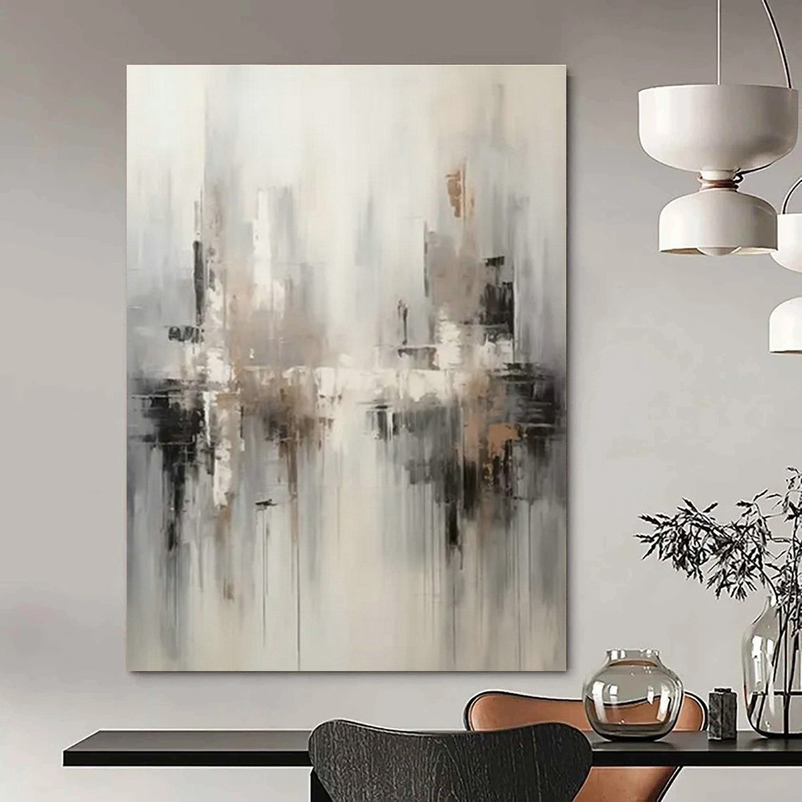 Handmade Abstract Art for Cottage Office Meeting Nook and Hallway Display Shelf Wall DLZ1713