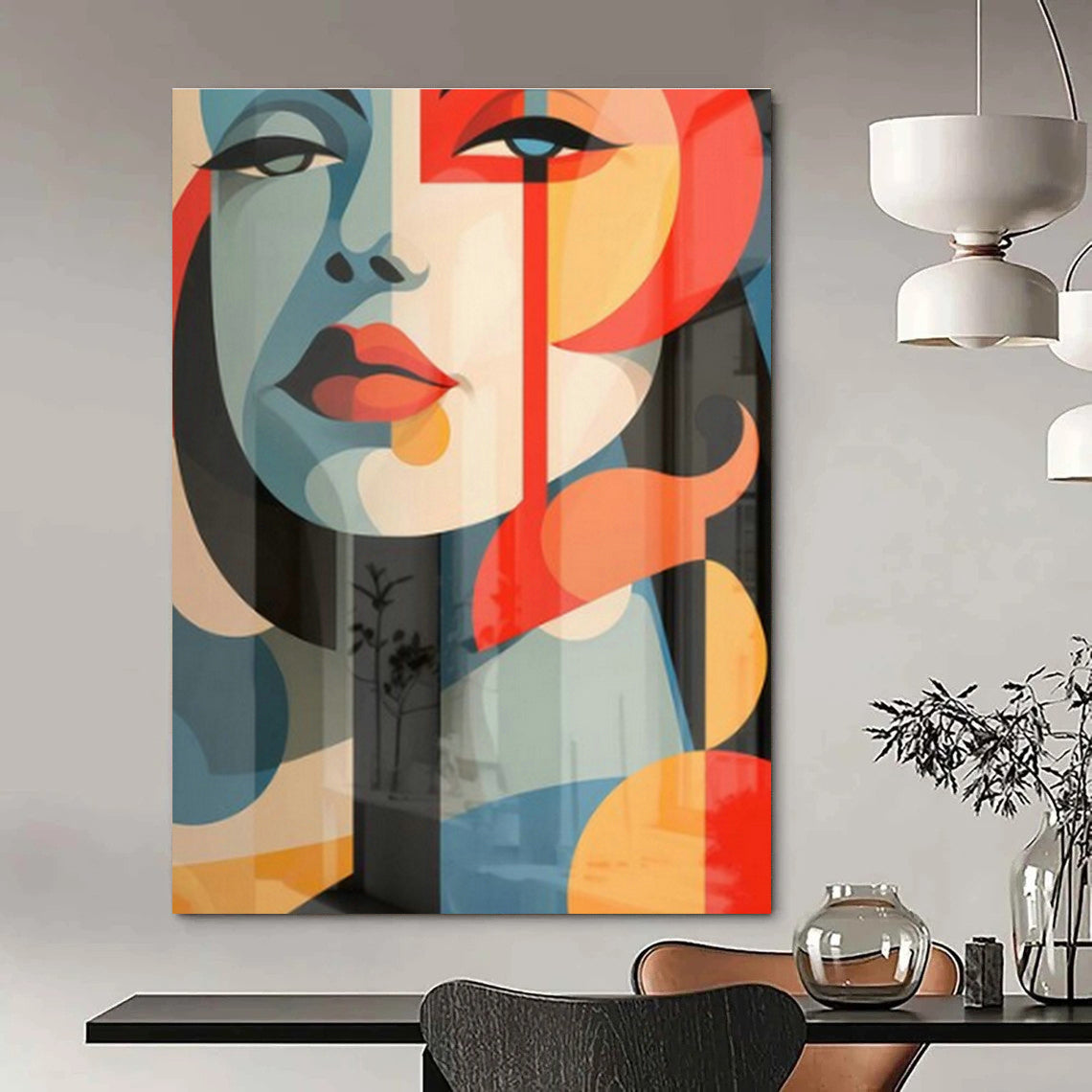 Extra-large Custom Hand-Painted Abstract Art for Dining Room Herb Garden Wall and Entryway Plant Stand Wall DLZ1943