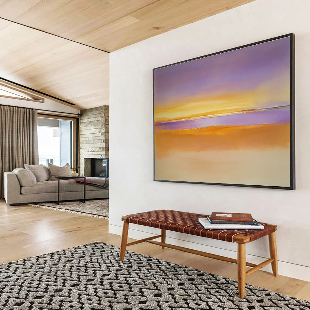 Purple and Orange Landscape Abstract Painting with Gradient Tones DYP361