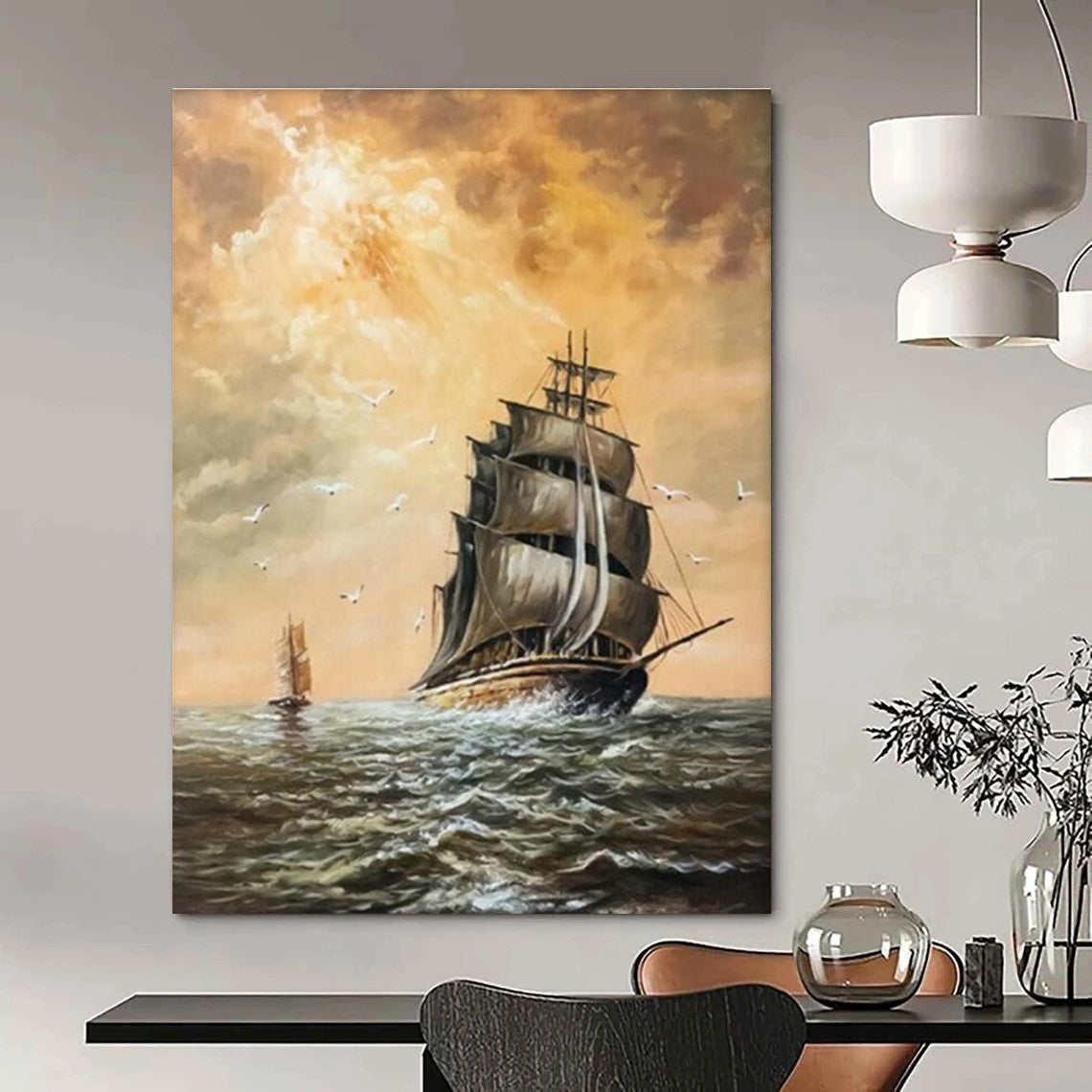 Hand-Painted Abstract Masterpiece for Cottage Bedroom & Hallway DLZ2349