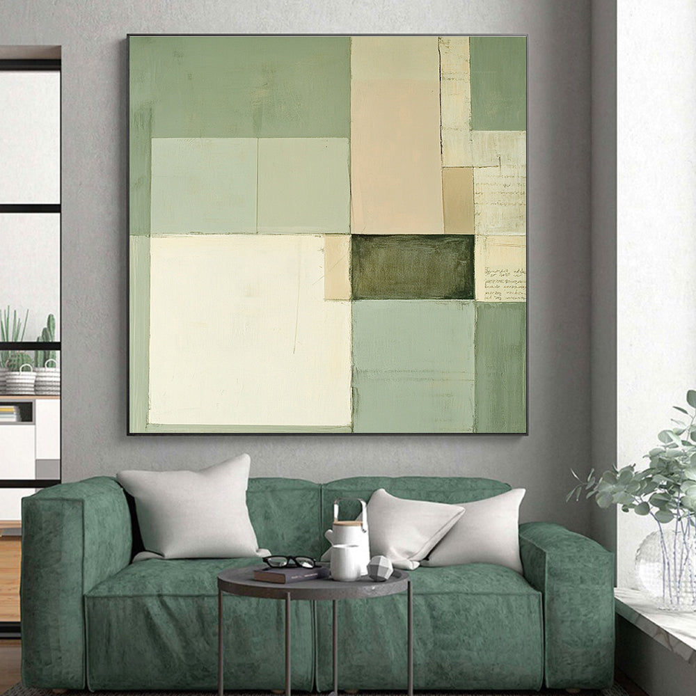 Geometric Color - Block Abstract Painting with Soft Tones GER274