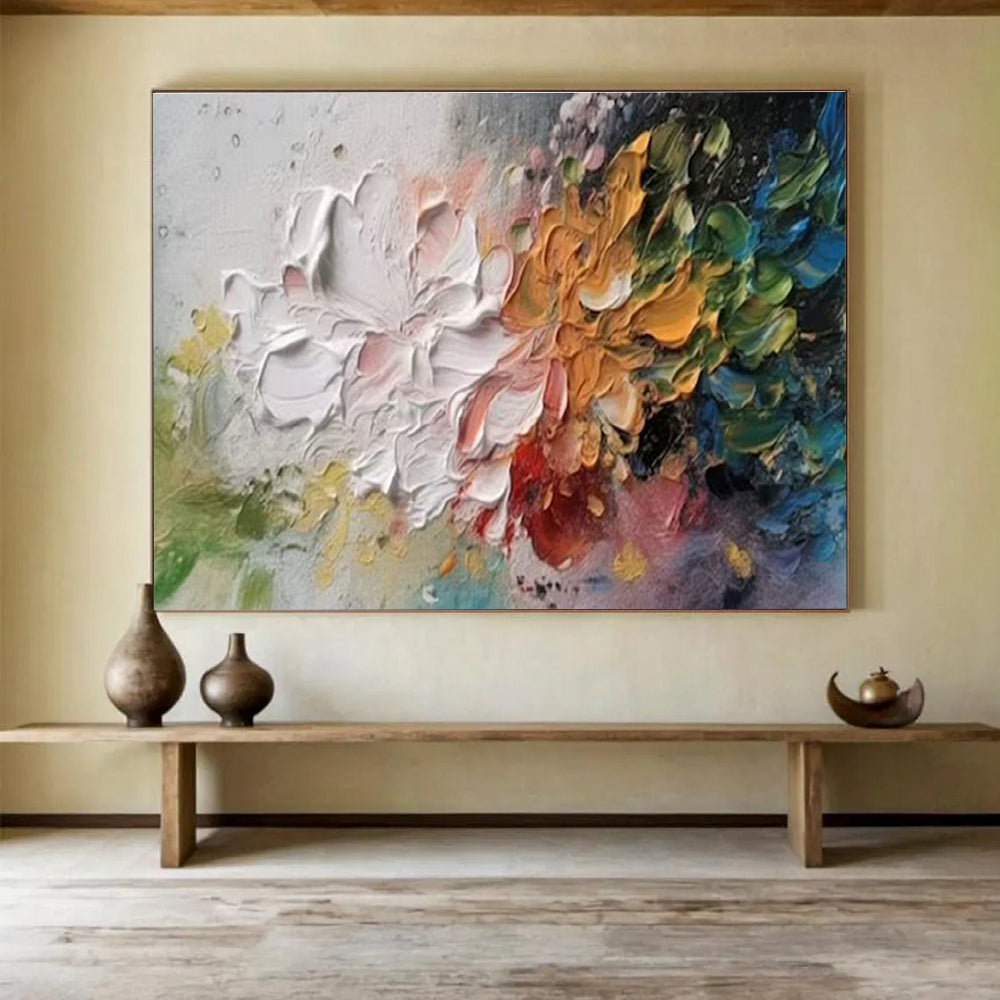 Oversized Custom Hand-Painted Abstract Art for Antarctic Marine Mammal Population Modeling Lab DLZ3084