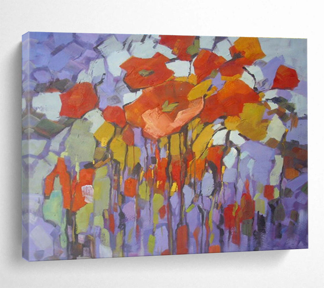 Oversized Hand-Painted Abstract Canvas, Whimsical Patterns for Playrooms DLZ3237