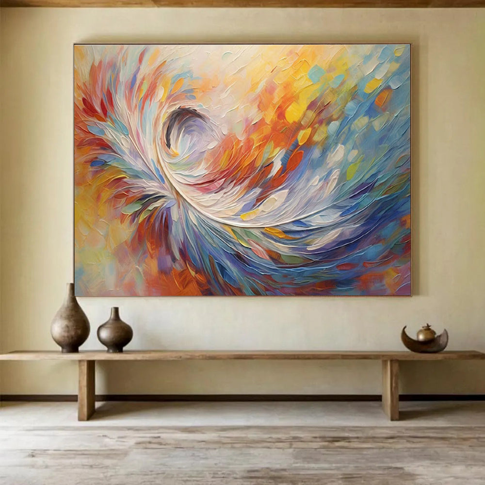 Oversized Custom Hand-Painted Abstract Canvas for Home Lobbies DLZ3254