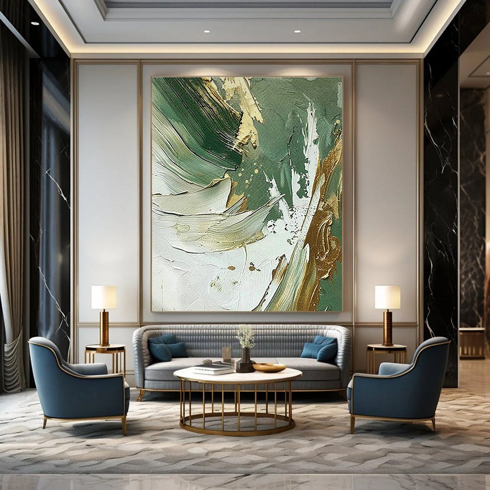 Large-Scale Customizable Hand-Painted Abstract Painting - Artistic Decoration for Cafes  DLZ0126