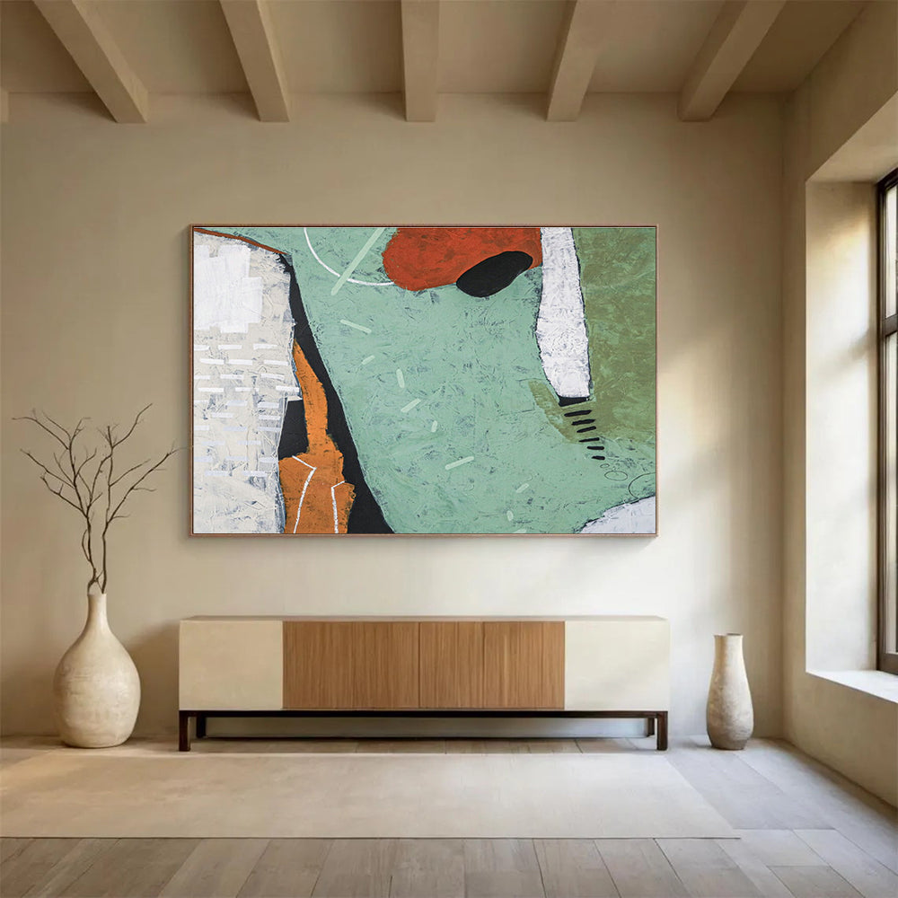 Oversized Custom Abstract Hand Painting for Arctic Permafrost Research Lab DLZ2960