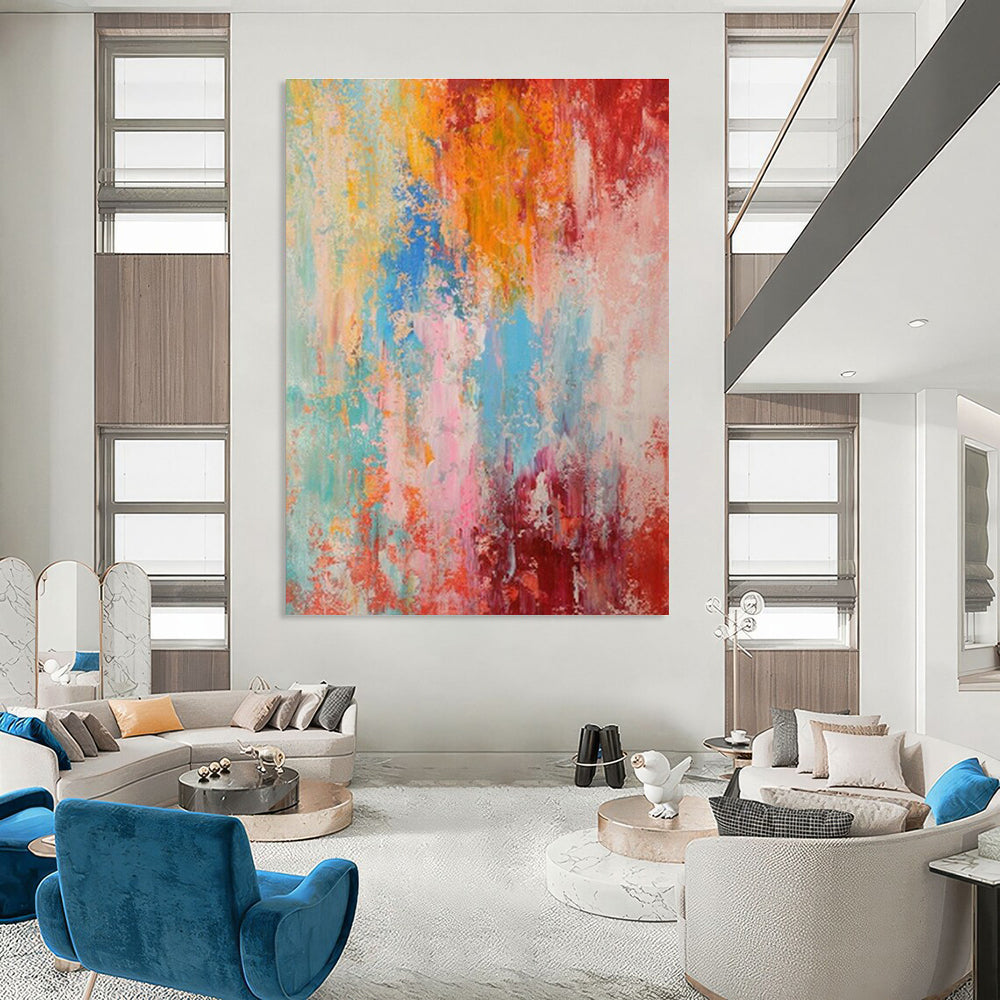 Oversized Customizable Handmade Abstract Painting for Fencing Studios  DLZ0029