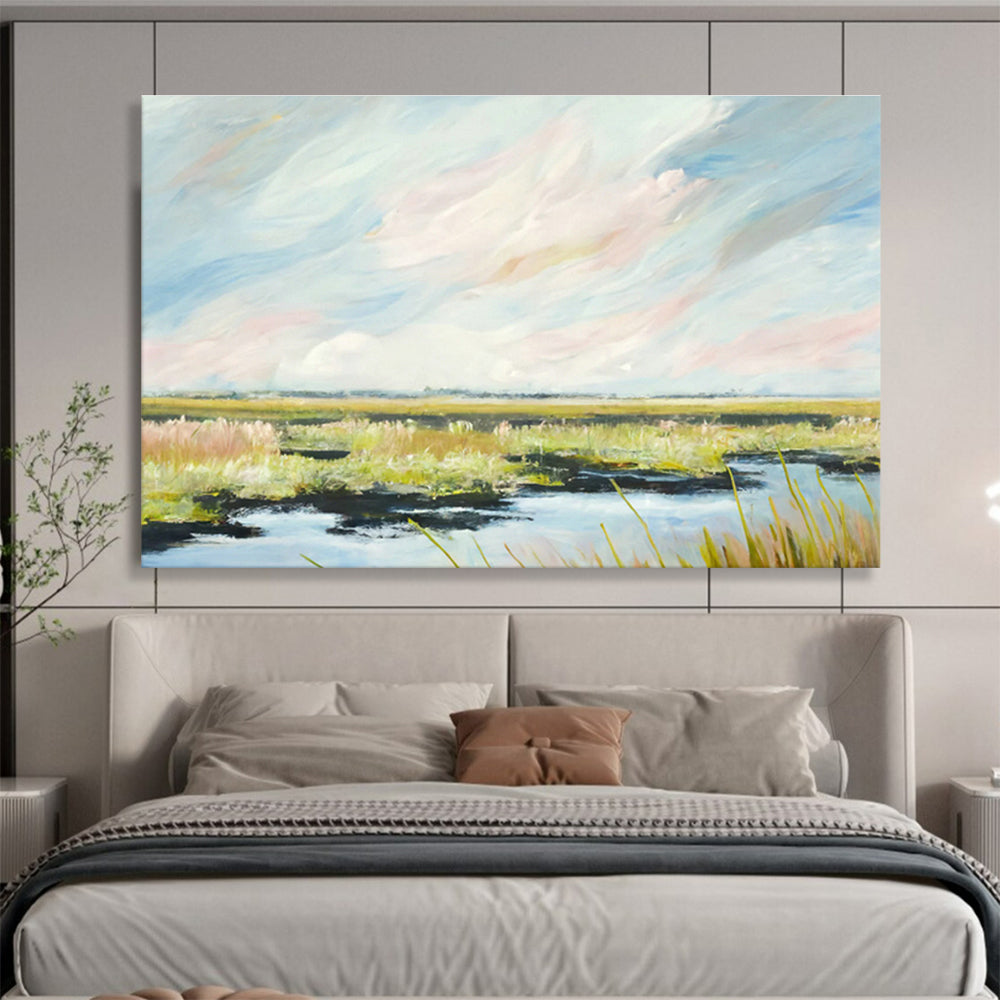 Large Custom Abstract Hand-Painted Art for Underwater Cultural Heritage Virtual Reality Experience Creation Center DLZ3048