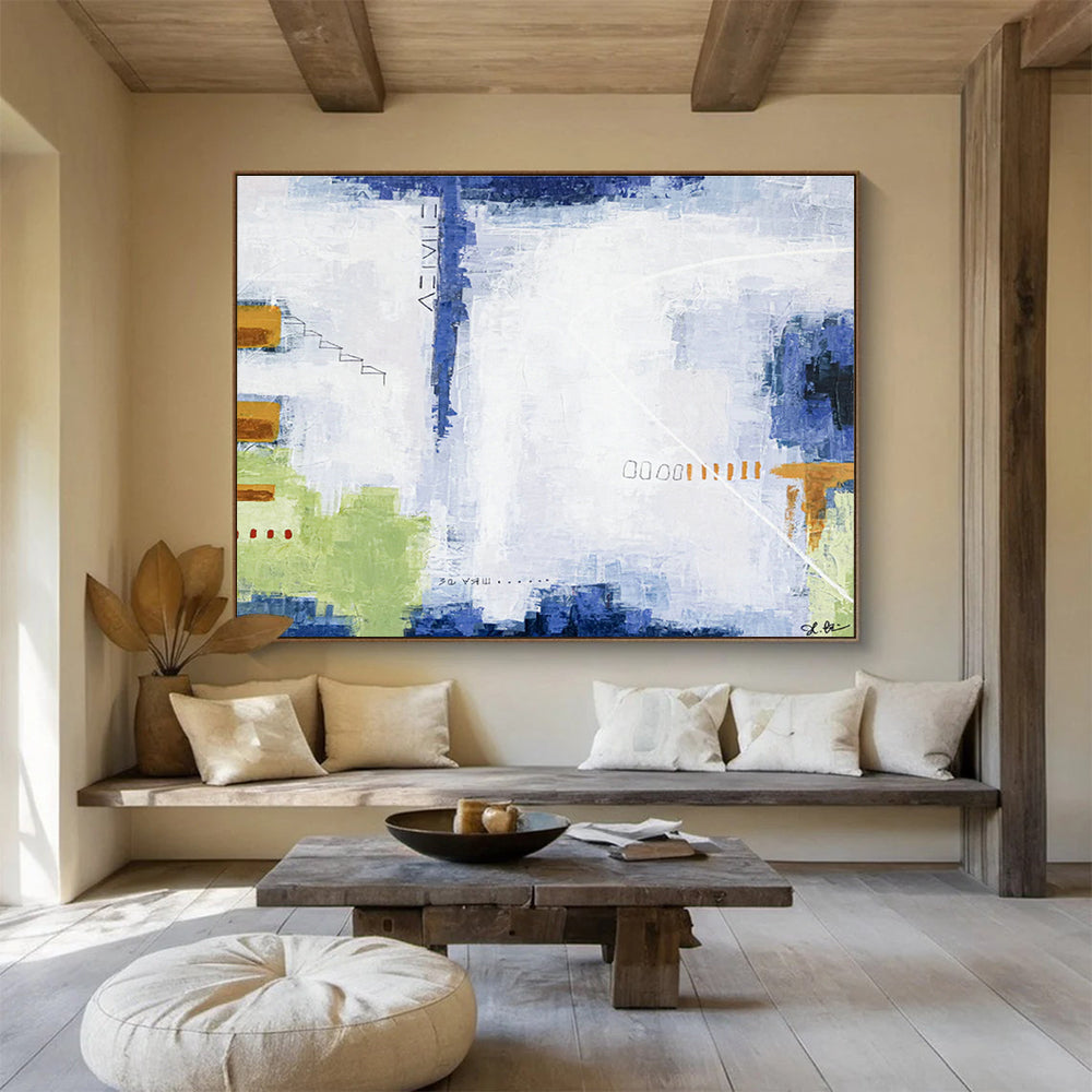 Oversized Custom Abstract Hand Painting for Urban Rooftop Beekeeping Cooperative DLZ2939