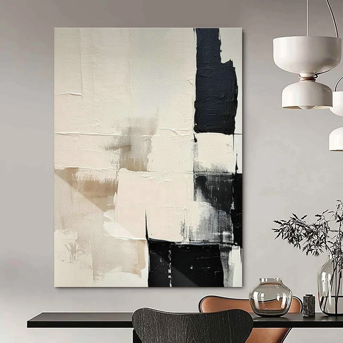 Monumental Large Custom Hand-Painted Abstract Art - Scholarly Atmosphere for University Libraries  DLZ0212