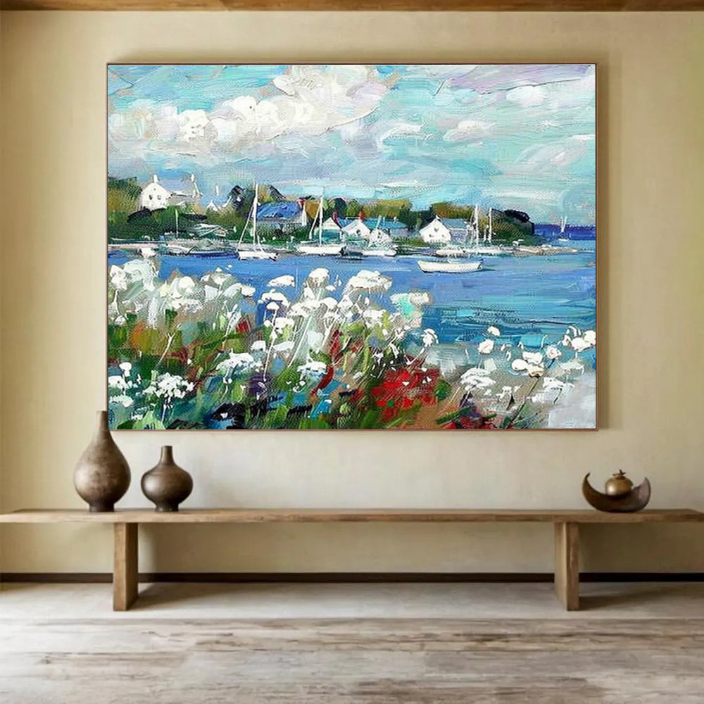 Large-Size Custom Abstract Hand Painting for Urban Rainwater Harvesting Facility Control Room DLZ2834