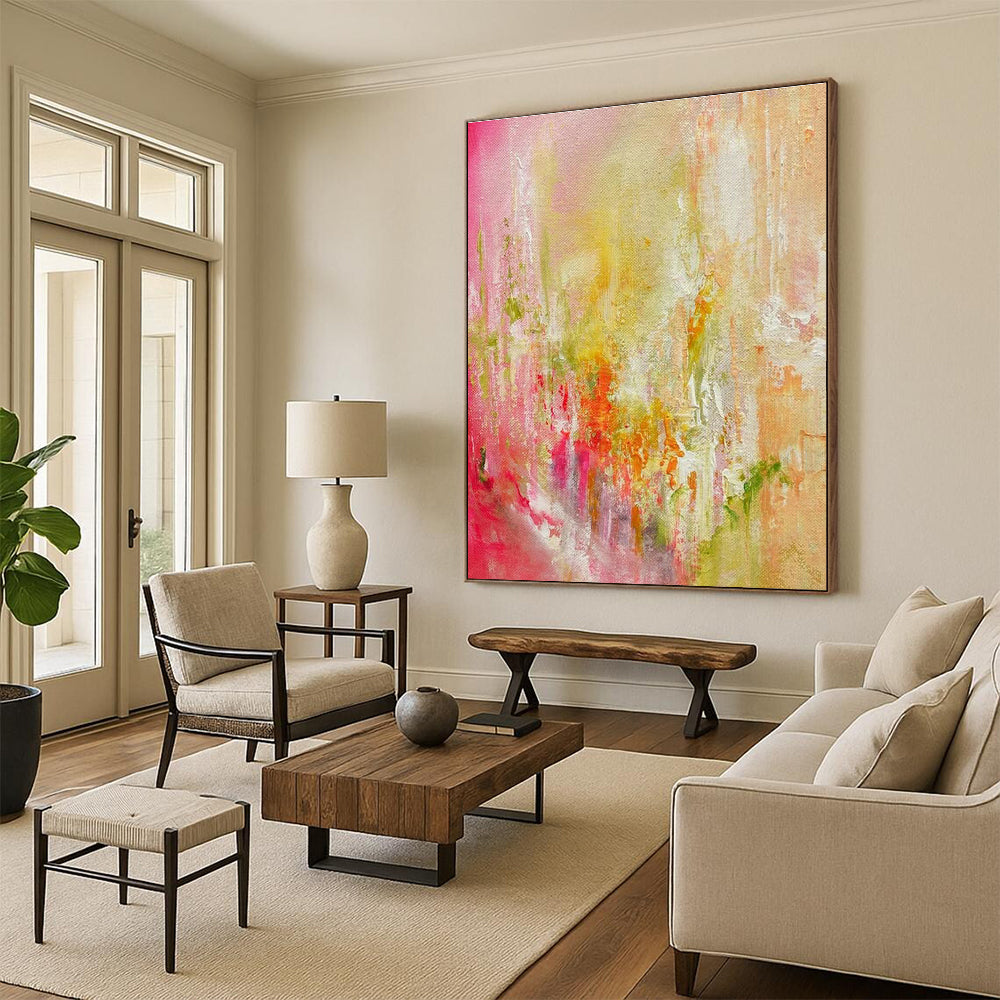 Gigantic Custom Hand-Painted Abstract Artwork for Traditional Indian Bollywood Dance Studios  DLZ0055