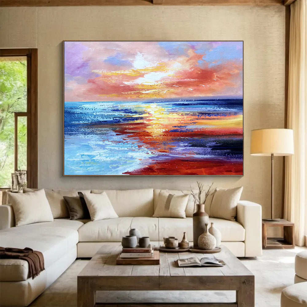 Large Custom Abstract Hand-Painted Art for Dining Room DLZ2678