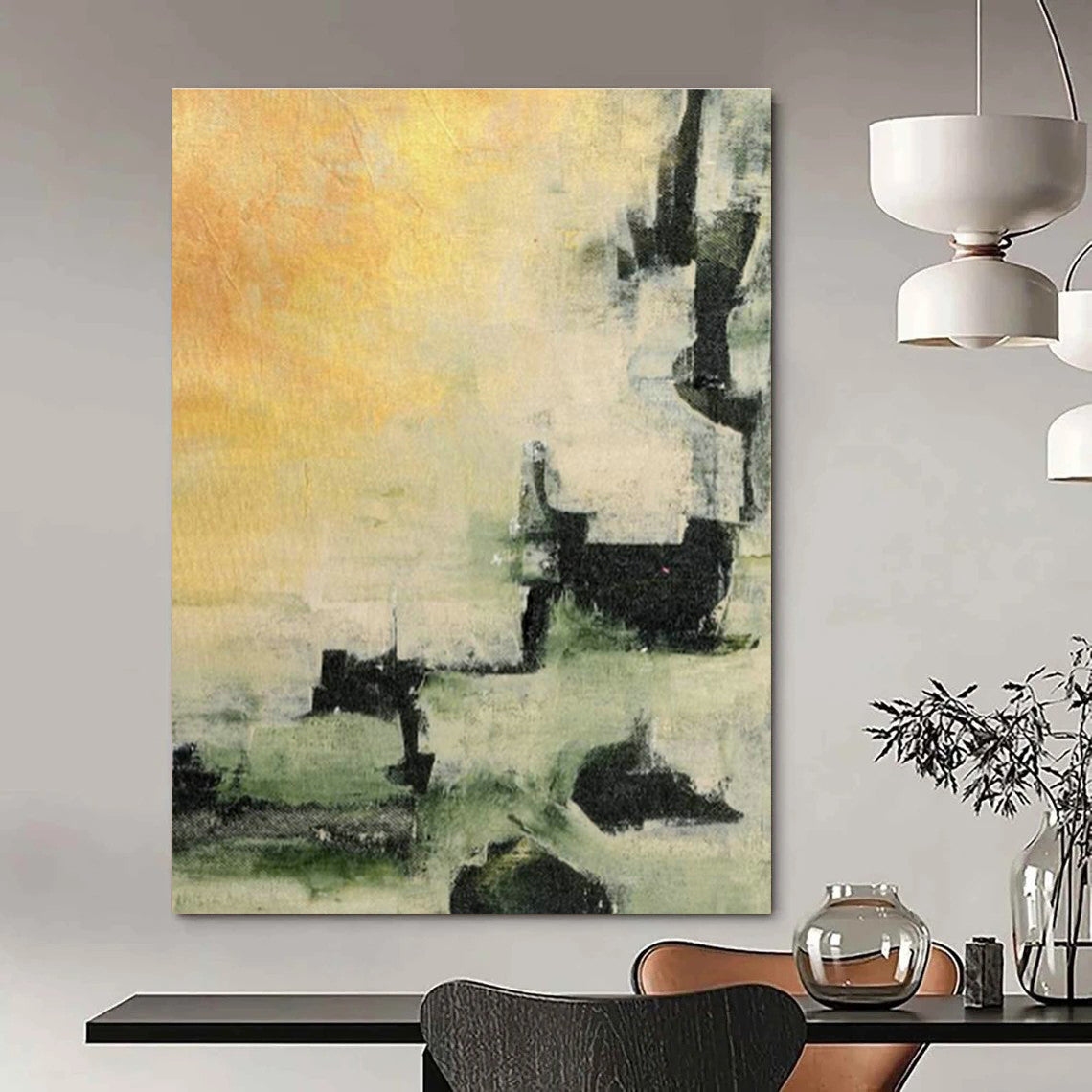Extra Large Custom Handmade Abstract Wall Art for Zero-Waste Stores  DLZ0071