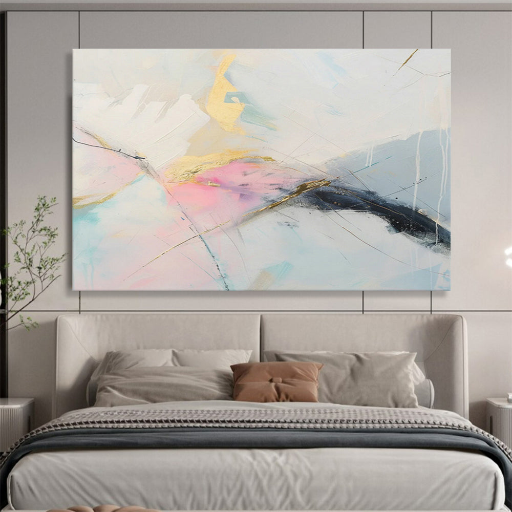 Customized Large-Scale Abstract Hand Painting for Arctic Research Station Living Quarters DLZ2863