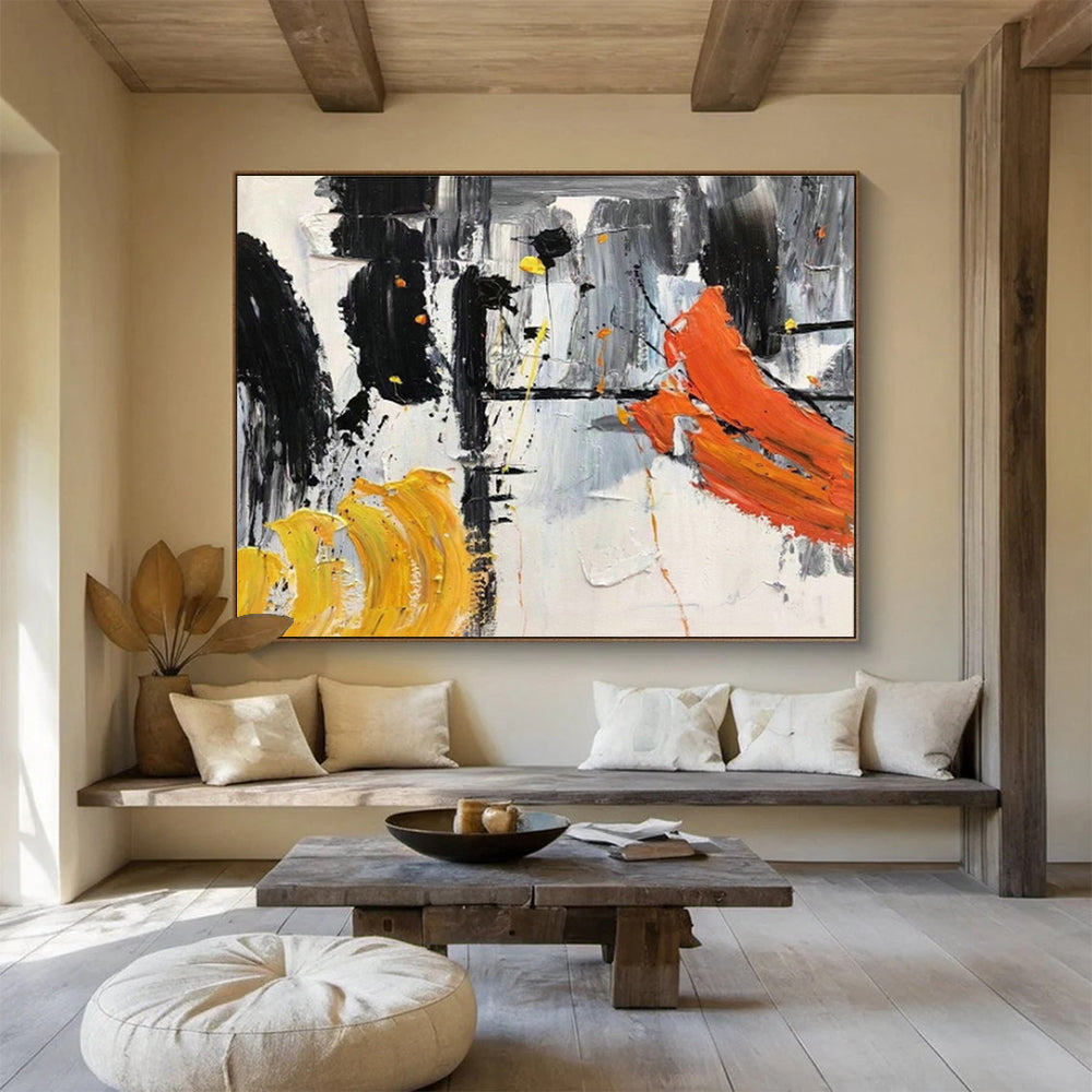 Bespoke Vertical Sports Arena Oversized Abstract Hand-Painted Art DLZ2571