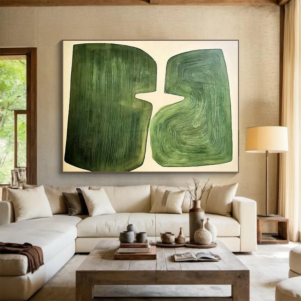 Custom Giant Abstract Hand Painting for Subterranean Geothermal Heat Pump Installation Facility DLZ3004