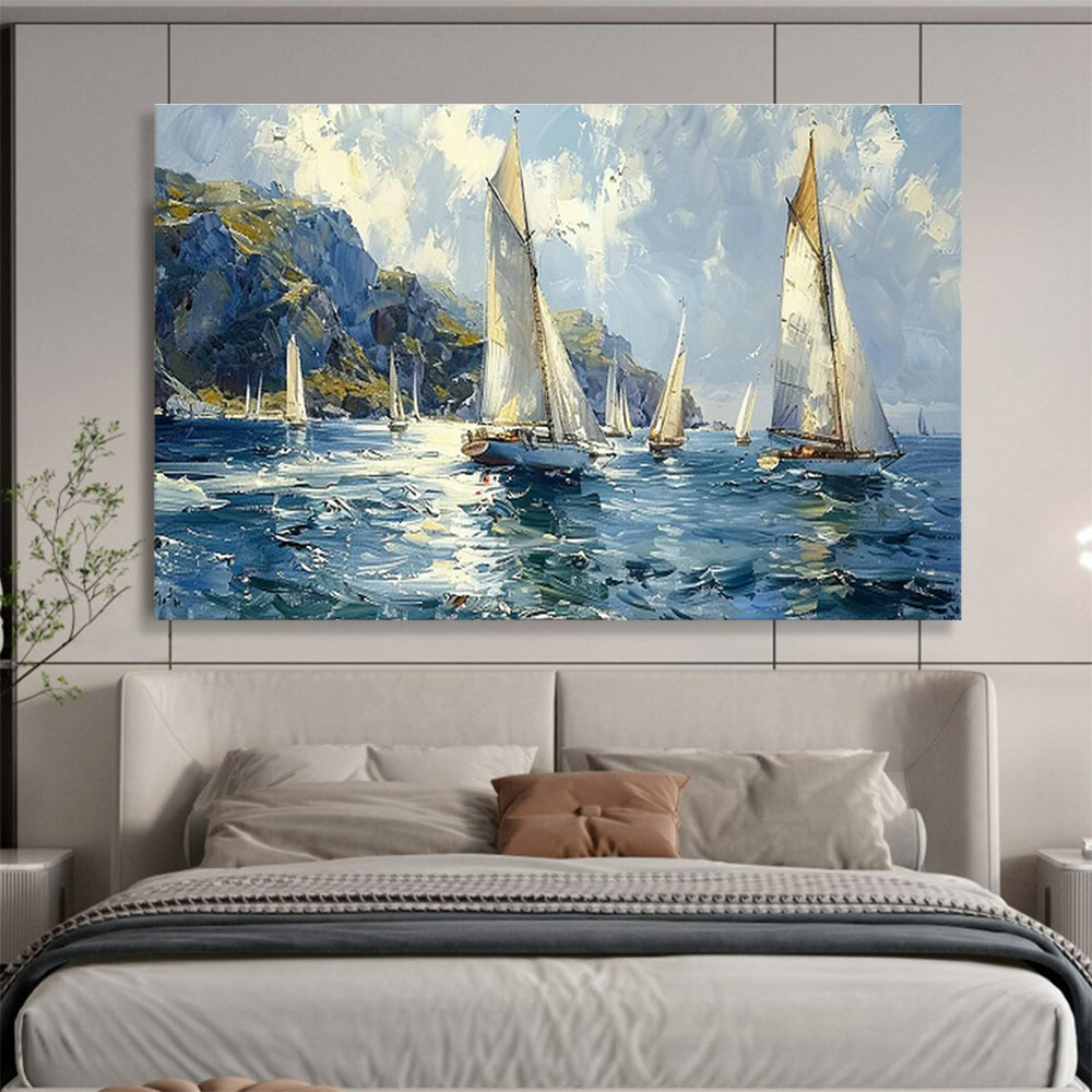 Large Custom Abstract Hand-Painted Art for Underwater Seismic Monitoring Station DLZ3053