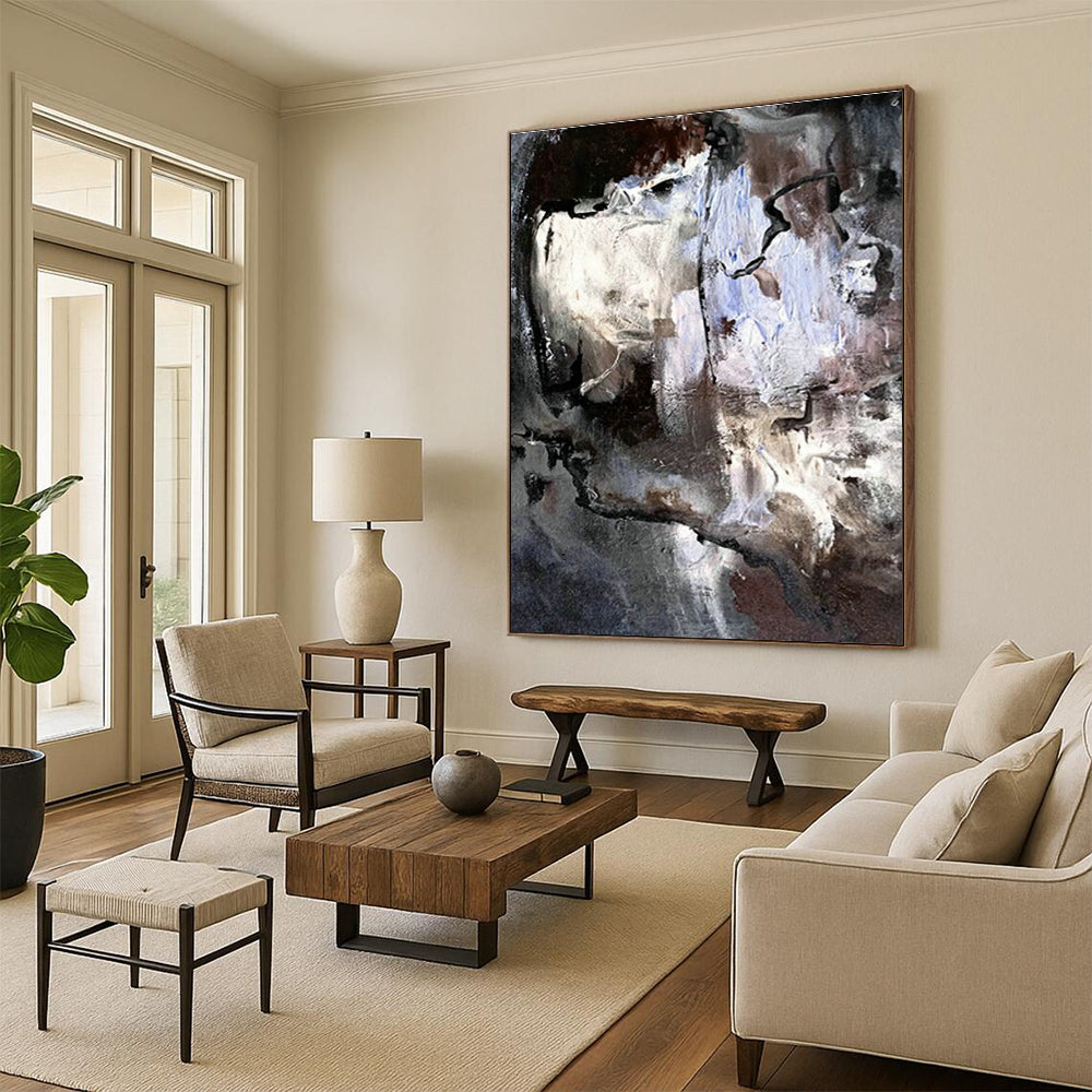 Extra Large Custom Hand-Painted Abstract Canvas for Traditional Native American Pottery Studios  DLZ0048