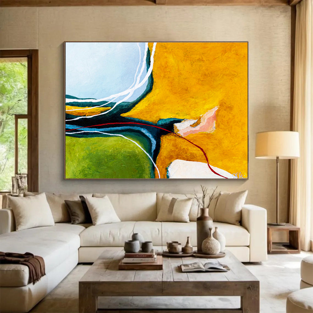 Customized Large Abstract Hand Painting for Desert Solar Power Plant Command Center DLZ2936