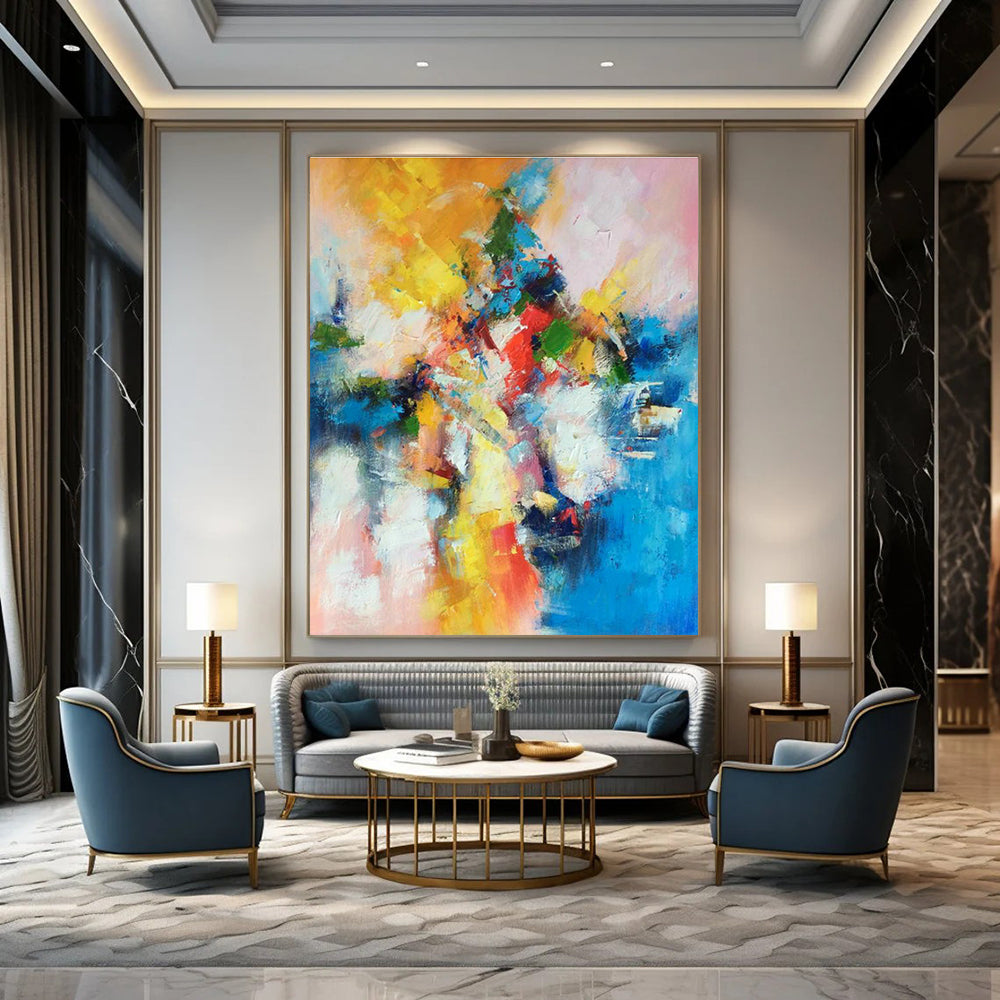 Monumental Custom Hand-Painted Abstract Art - Cultural Heritage for World Folk Art Galleries  DLZ0344
