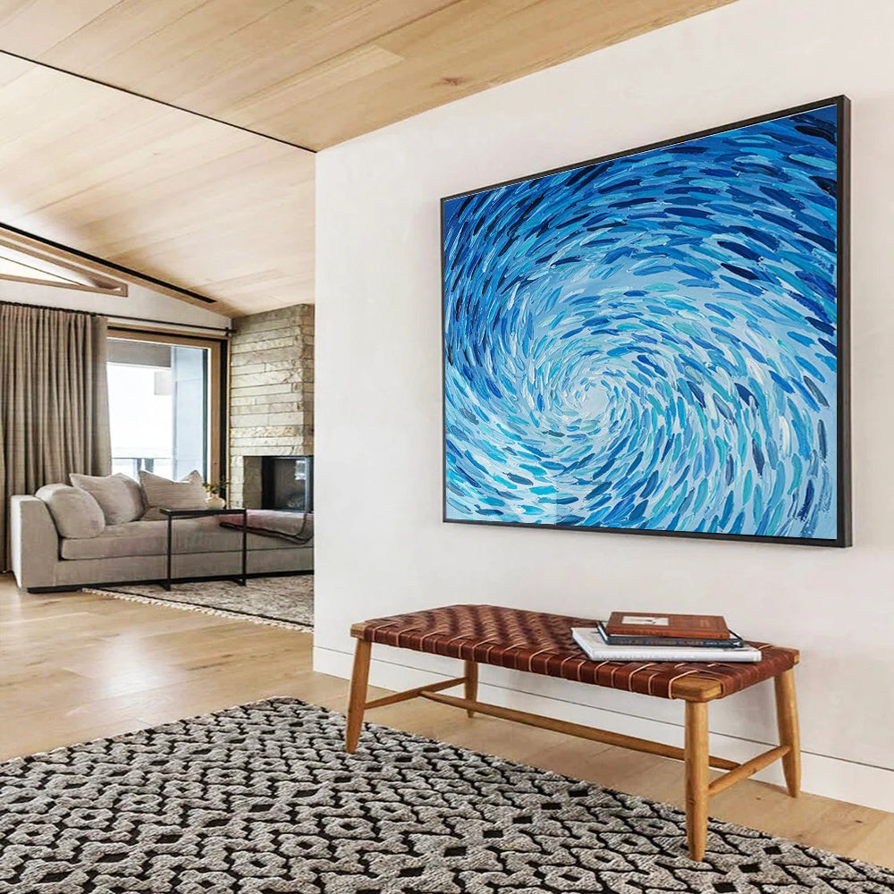 Oversized Custom Abstract Hand Painting for Arctic Tundra Permafrost Carbon Cycling and Sequestration Research Station DLZ3173