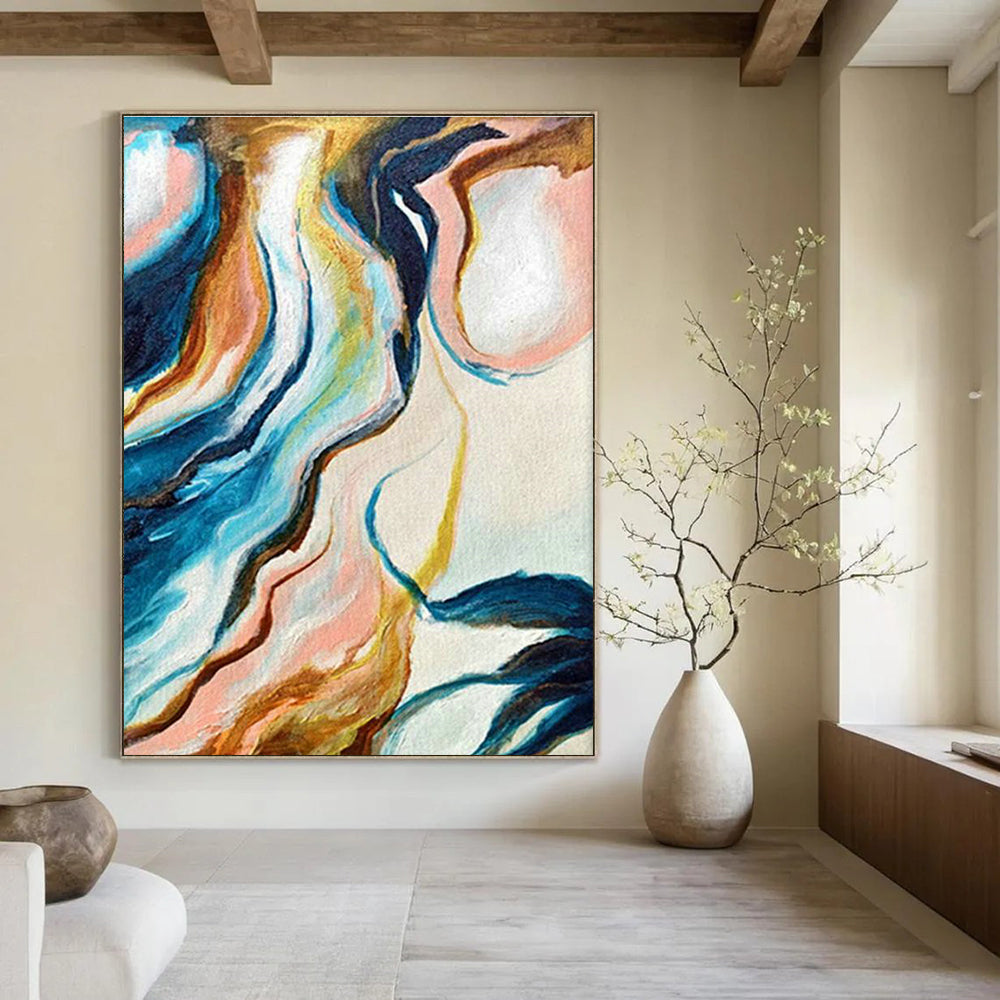 Towering Customizable Handmade Abstract Canvas for Medieval Reenactment Event Halls  DLZ0032