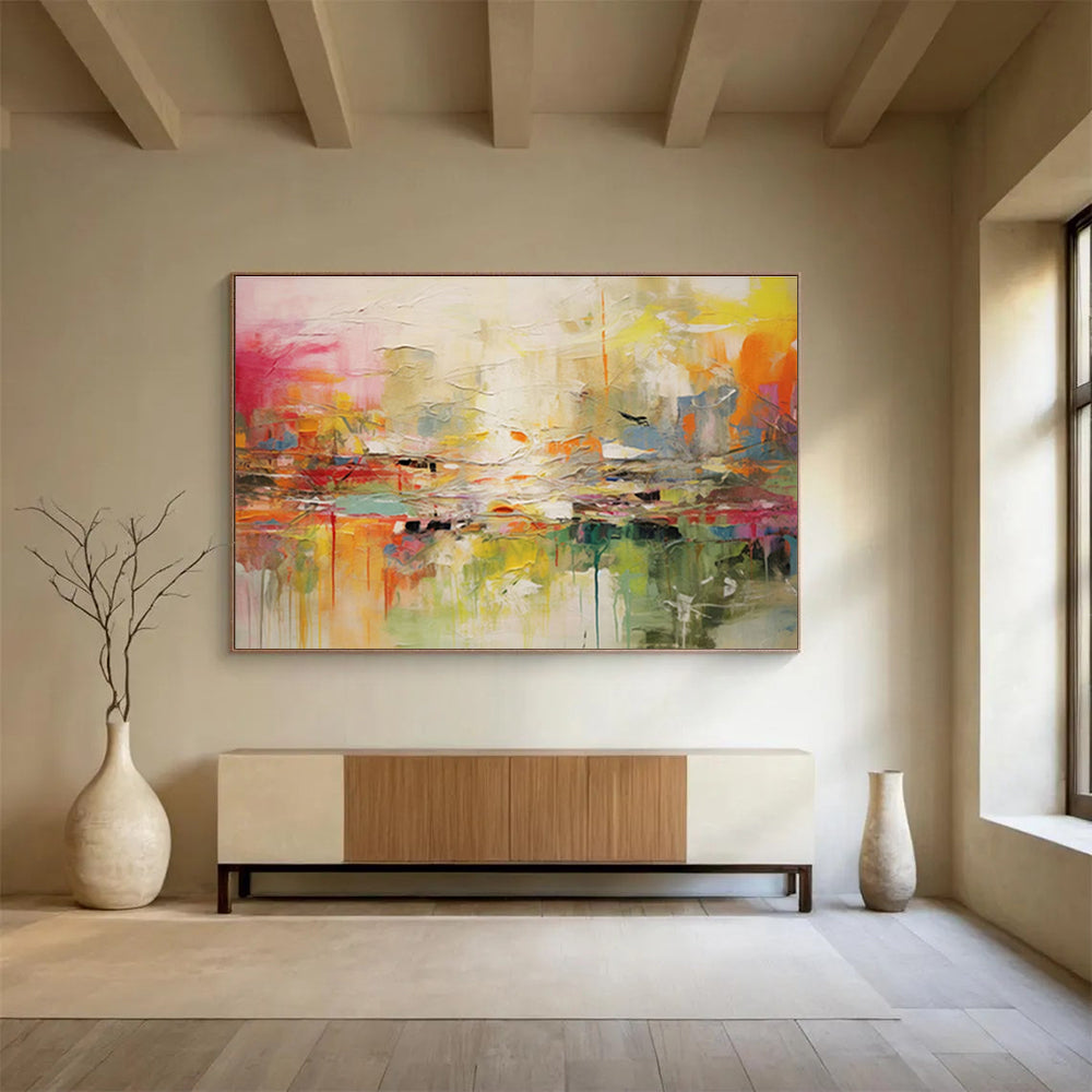 Customized Large Abstract Hand Painting for Antarctic Marine Microbial Ecology Research Base DLZ3072