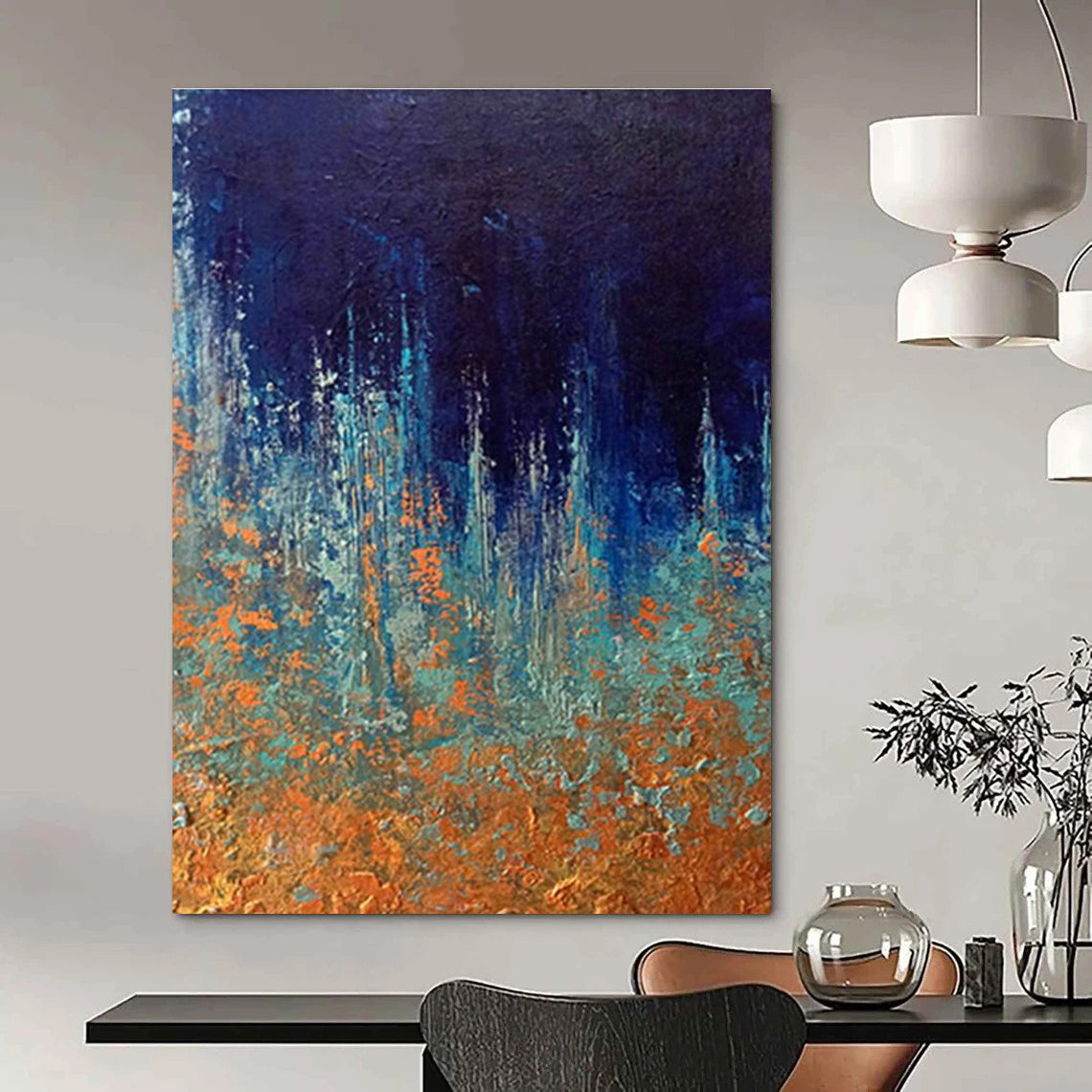 Extra Large Custom Hand-Painted Abstract Canvas for Traditional Spanish Flamenco Theaters  DLZ0054