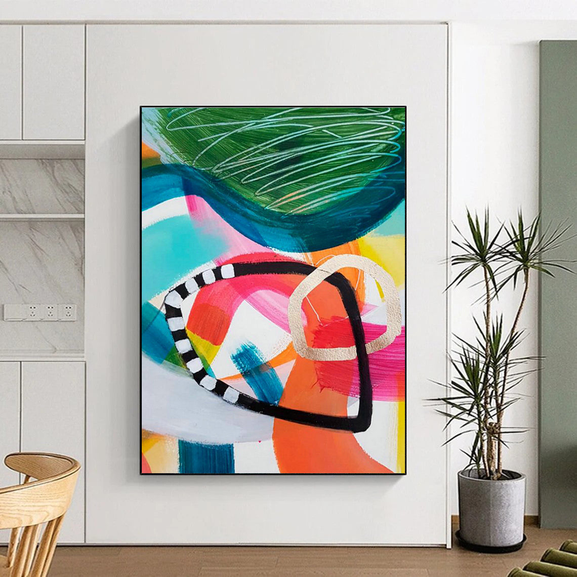 Extra Large Custom Handmade Abstract Wall Art for Sustainable Furniture Showrooms  DLZ0100