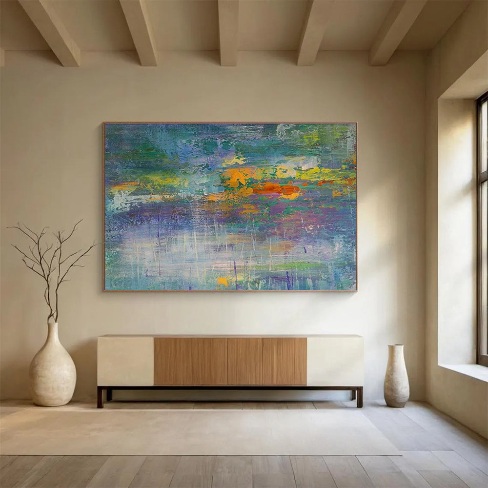 Large Custom Abstract Hand-Painted Art for Underwater Archaeological Artifact Conservation Training Institute DLZ3098