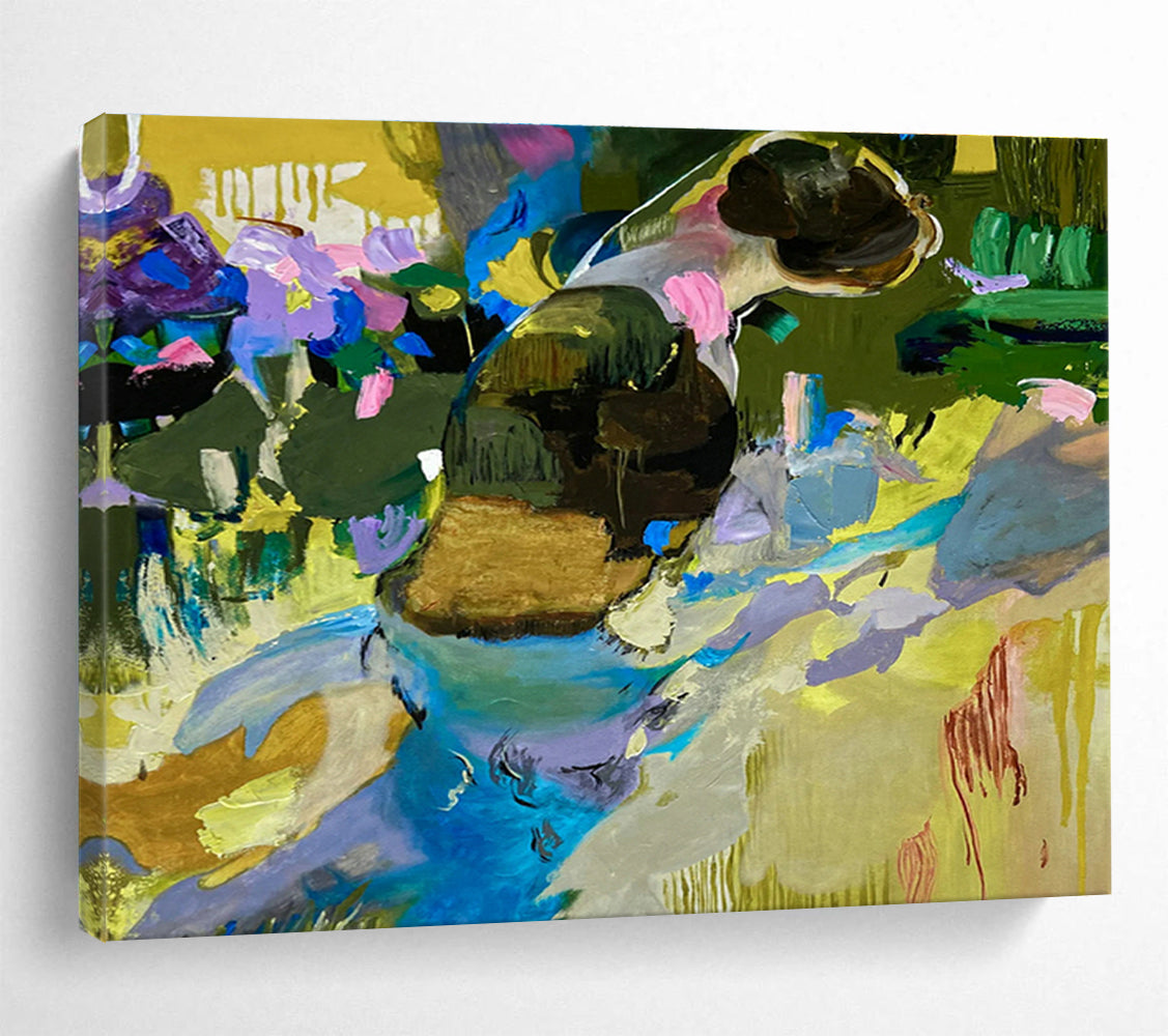 Oversized Customizable Hand-Painted Abstract Canvas for Yacht Interiors DLZ3307