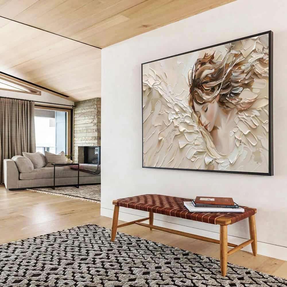Large Custom Abstract Hand-Painted Art for Offshore Wave Energy Conversion Facility Control Room DLZ2838
