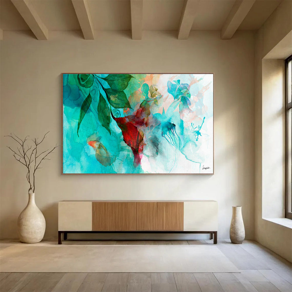 Oversized Custom Hand-Painted Abstract Art for Riverboat Classroom DLZ2922