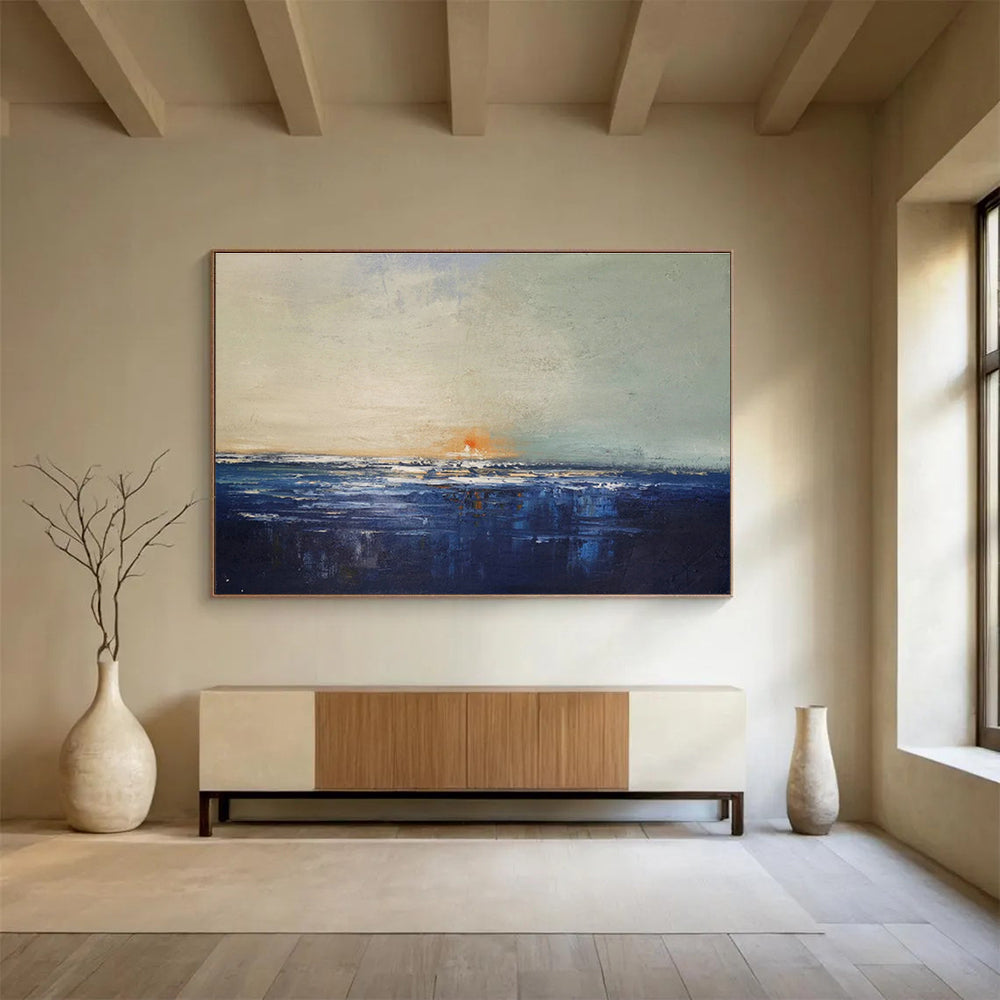 Oversized Custom Hand-Painted Abstract Art for Antarctic Marine Mammal Behavior Research Base DLZ3034