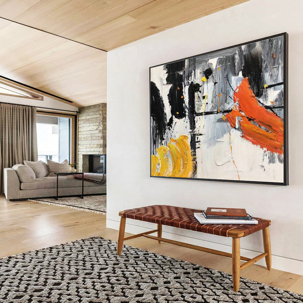 Bespoke Vertical Sports Arena Oversized Abstract Hand-Painted Art DLZ2571